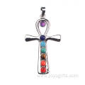 Healing 7 Chakra Beads Cross Meditation Yoga Pendant Fit Neacklace